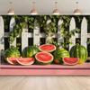 2D Summer Party Backdrop Watermelon Slices and Whole Watermelons with Ivy Background