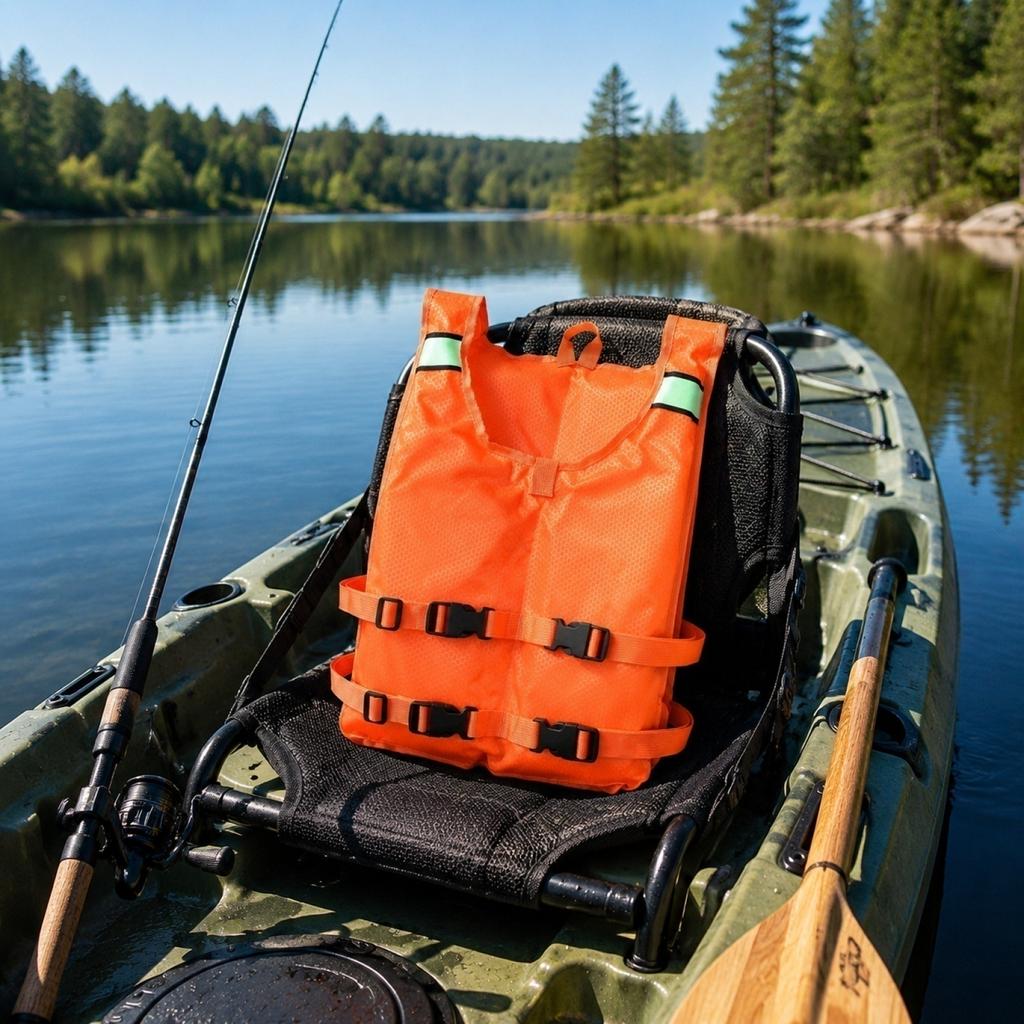 Portable Foldable Buoyancy Vest with Four Adjustable Buckles Reflective Design for Water Safety and Outdoor Activities