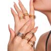 Multi Color Links Stacked Stainless Steel Rings For Women 18k Gold Plated No Fading Rock Hip-hop Style Women's Ring Female Rings