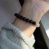 Tian Xiwei Style Green Phantom & White Pagoda Obsidian Bracelet for Women