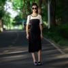 French Style Spliced Waist Cinching Short-Sleeved Dress