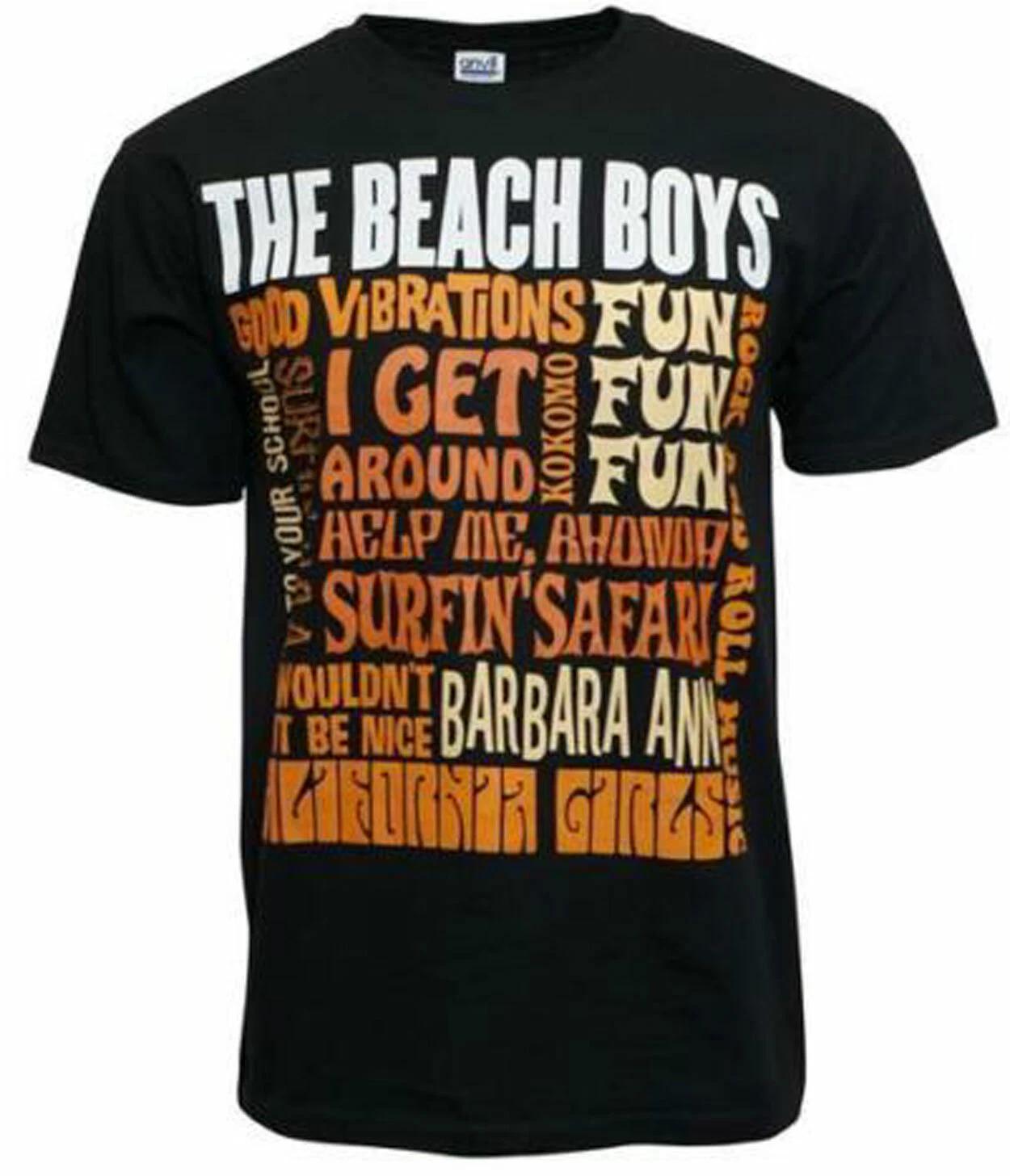Official The Beach Boys Best Of Mens Unisex Black 100% Cotton T-shirt Mens Tees Top Beach Boys Classic Tee 2XL