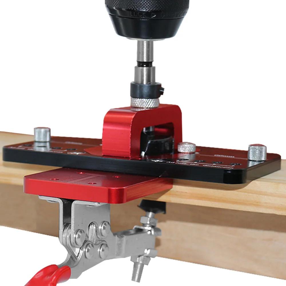 Woodworking Hole Drilling Guide Locator 35mm Hinge Boring Jig with Fixture Aluminum Plastic Hole Opener Template Door Cabinets