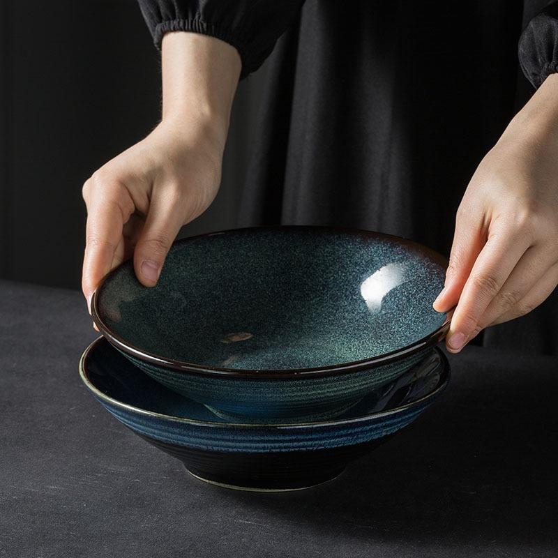 Japanese Retro Ramen Bowl Household Soup Bowl Characteristic Star Bowl Ceramic Salad Bowl Noodle Bowl Commercial Noodle Shop