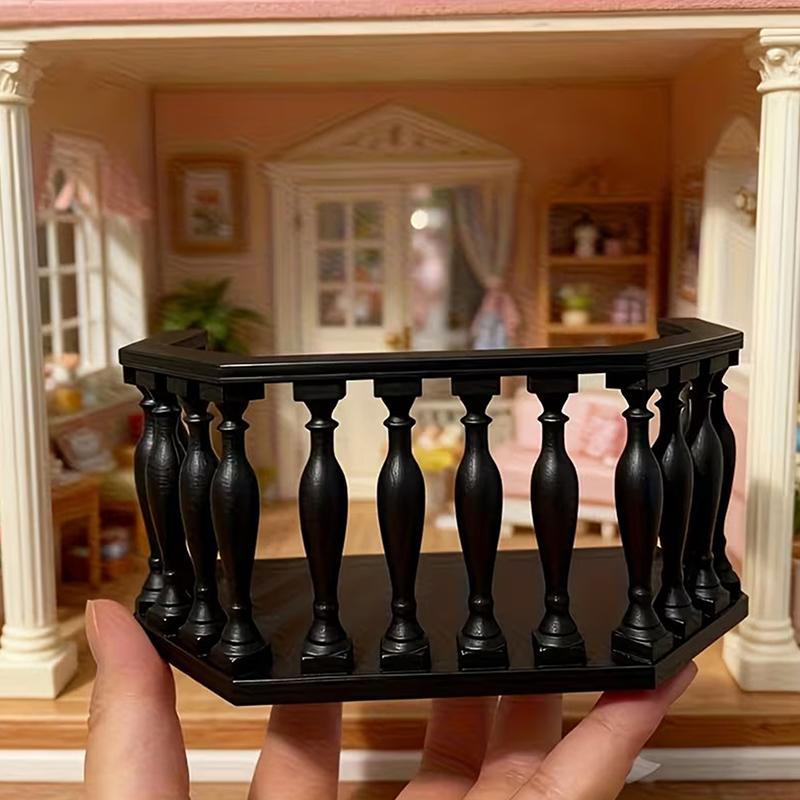 Europäischer Stil Miniatur Puppenhaus Balkon mit Geländer – Sammlerstück Zubehör für Realistische Szenen, DIY & Modellbau Display