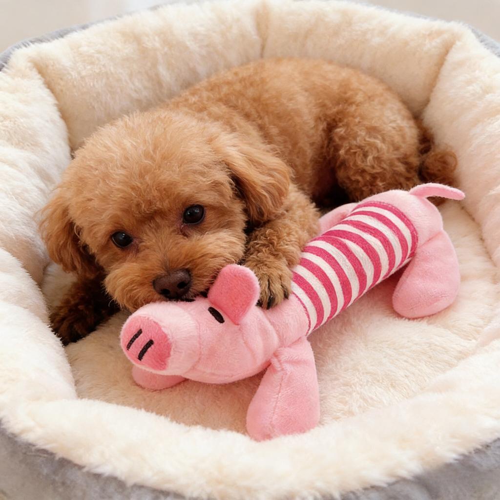 1pc Adorable Cute Animal Design Pet Grinding Teeth Squeaky Toy for Interactive Chewing Fun, Dog Voice Toys, Dog and Cat Supply