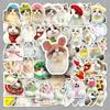 50-Pack Plush Cat Stickers - Cute Cartoon Cats for Guitar, Planner, and Cup Decor
