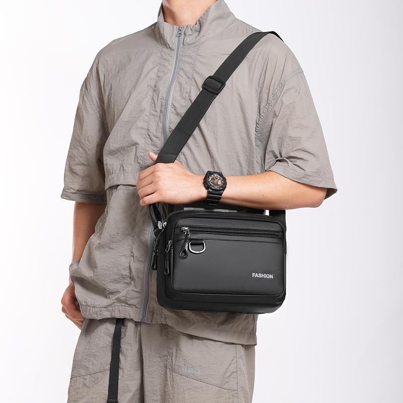 Business Handbag Men's Shoulder Bag Large Capacity Multi-Layer Crossbody Bag