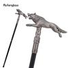 Zilveren Wolf Rennen Lopen Stok Mode Decoratieve Wandelstok Heer Elegant Cosplay Stokknop Kruk 91cm