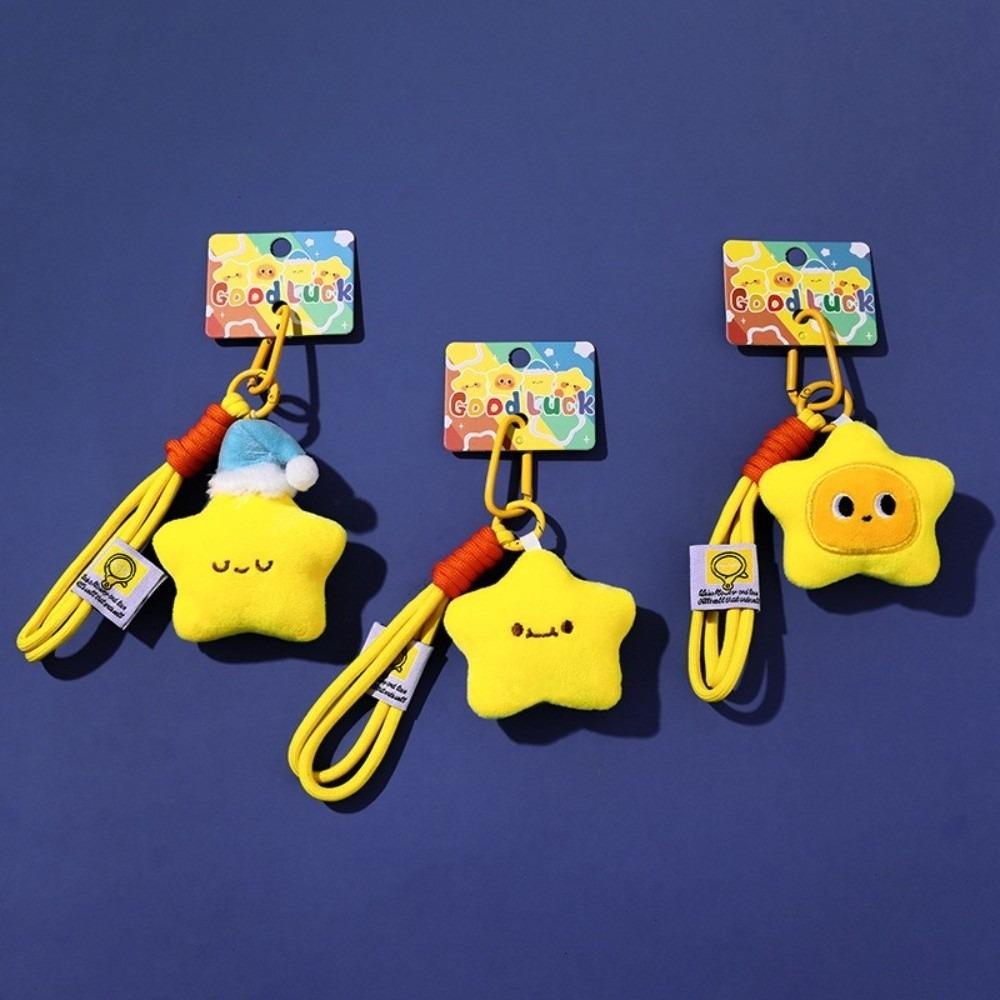Stuffed Doll Stars Keychains Fluffy Couple Keychain Exquisite Star Plush Key Chain  Christmas Gift