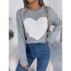 Autumn and Winter Twisted Heart Long-sleeved Pullover Sweater for Valentine's Day Women's Clothing