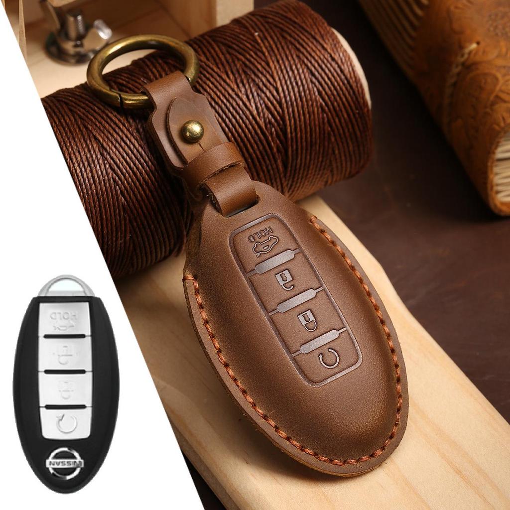 Genuine Leather Handmade Car Key Cover for Nissan