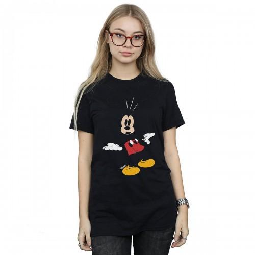 Disney Womens/Ladies Mickey Mouse Surprised Cotton Boyfriend T-Shirt