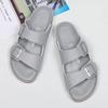 Fashion Thick Sole Men Cork Slippers Summer Casual Double Buckle Non-slip Clogs Slides Slip On Men Leather Beach Vacation Comfort Shoes