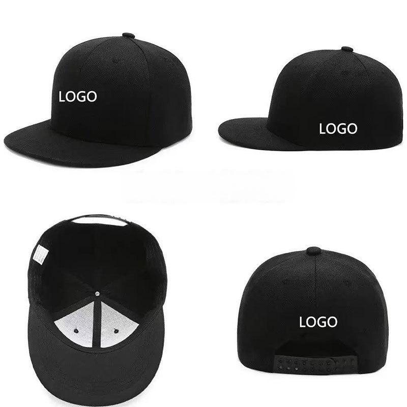 Fast Customization 6 Panels Snapback Caps Solid Color Baseball Cap Blank Brim Hip-Hop Snapback Hats for Sport Promotion