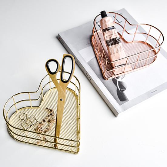 Space-saving Electroplated Design Sundries Box High Quality Sturdy Wire Cosmetic Organizer Holder