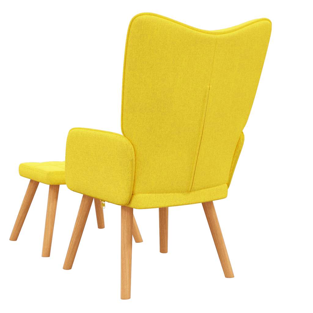 Relax Chair with Footstool Mustard Yellow Fabric
