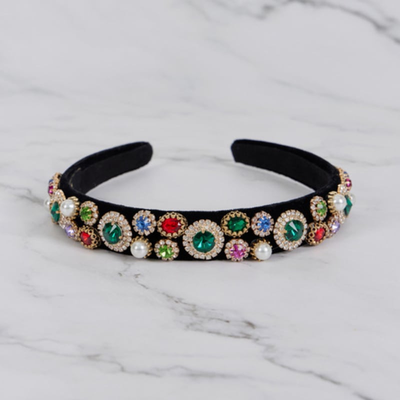 

LALA Бархатная Жемчужная Драгоценная Повязка для Волос single color