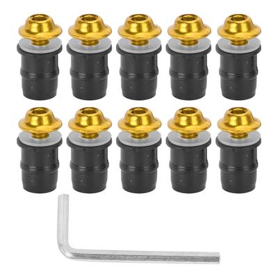 10 Stück Motorrad M5x16mm0.6in Windschutzscheibe Schrauben Bolzen Kit Universal mit SchlüsselGolden