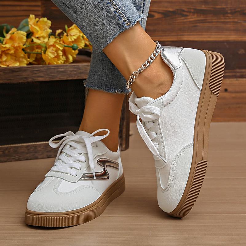 Fashion Fashion Mix Color Platform Sneakers Women Spring Autumn New Lace-Up Plus Size Flats Woman Comfortable Non Slip Sport Shoes Mujer