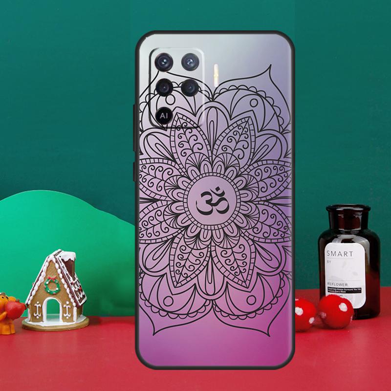 Yoga Om Namaste Mandala Design Case For Oppo A16 A76 A96 A17 A60 A40 A80 A98 A58 A78 A18 A38 A57 A74 A54 A94 A15 A5 A6 Pro