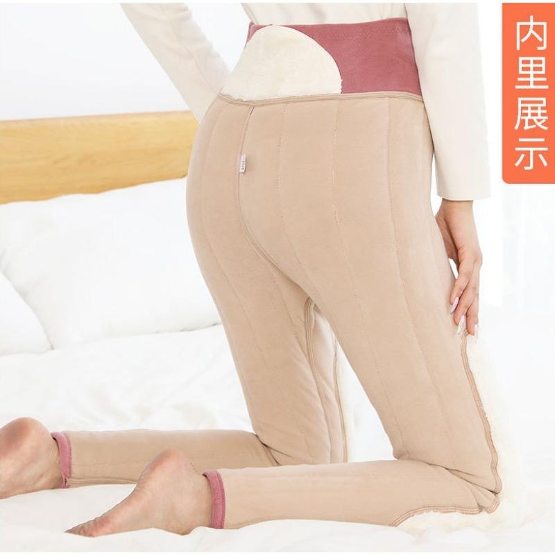 Fengrong 2 cotton pants women wear high-waisted German velvet thermal pants in winter, wool pants loose plush pants waist protection
