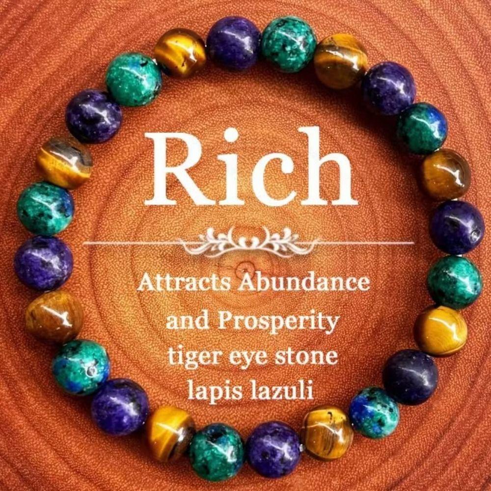 Natural Stone Halo Quartz Bracelet 8mm Bead Bracelet  Crystal Jewelry