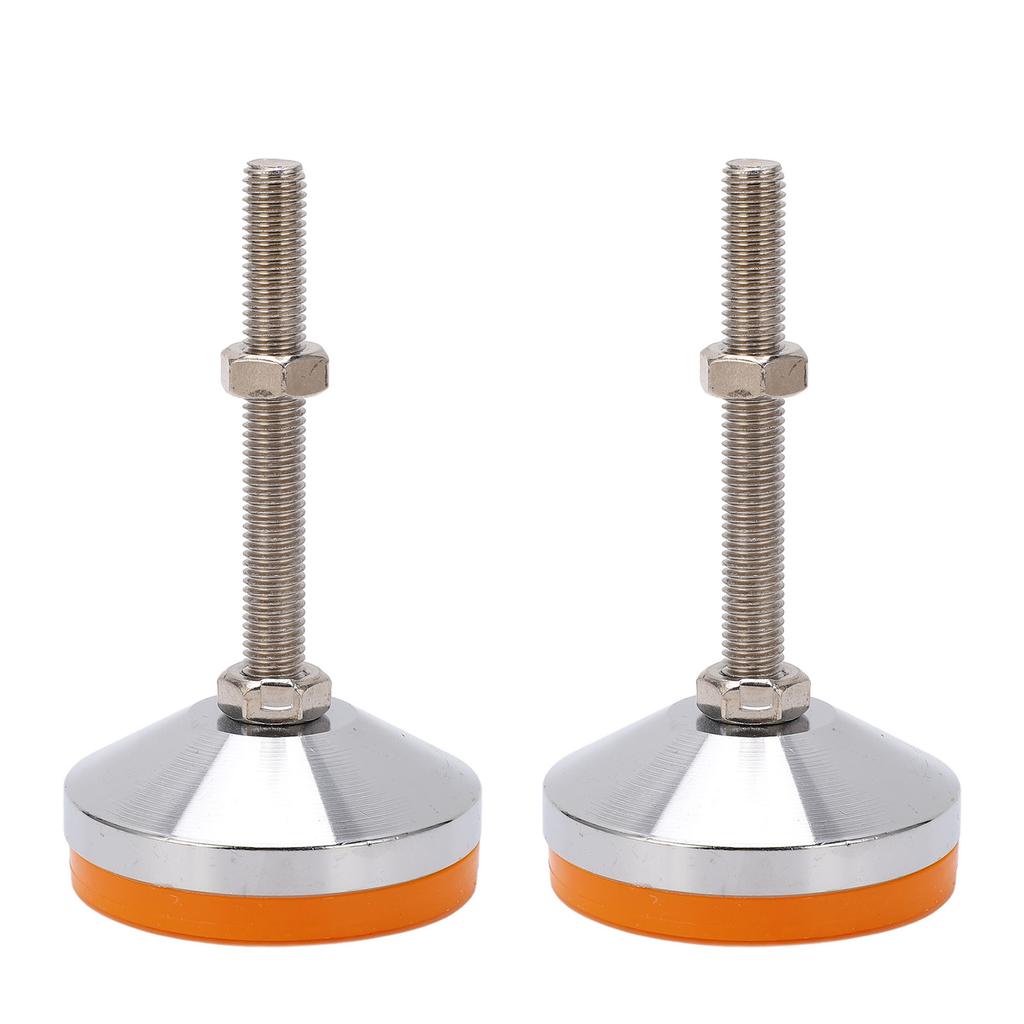 2pcs Furniture Leg Leveller Carbon Steel Nut Rubber Pad Anti Skid Height Adjustable Furniture Leg Screw