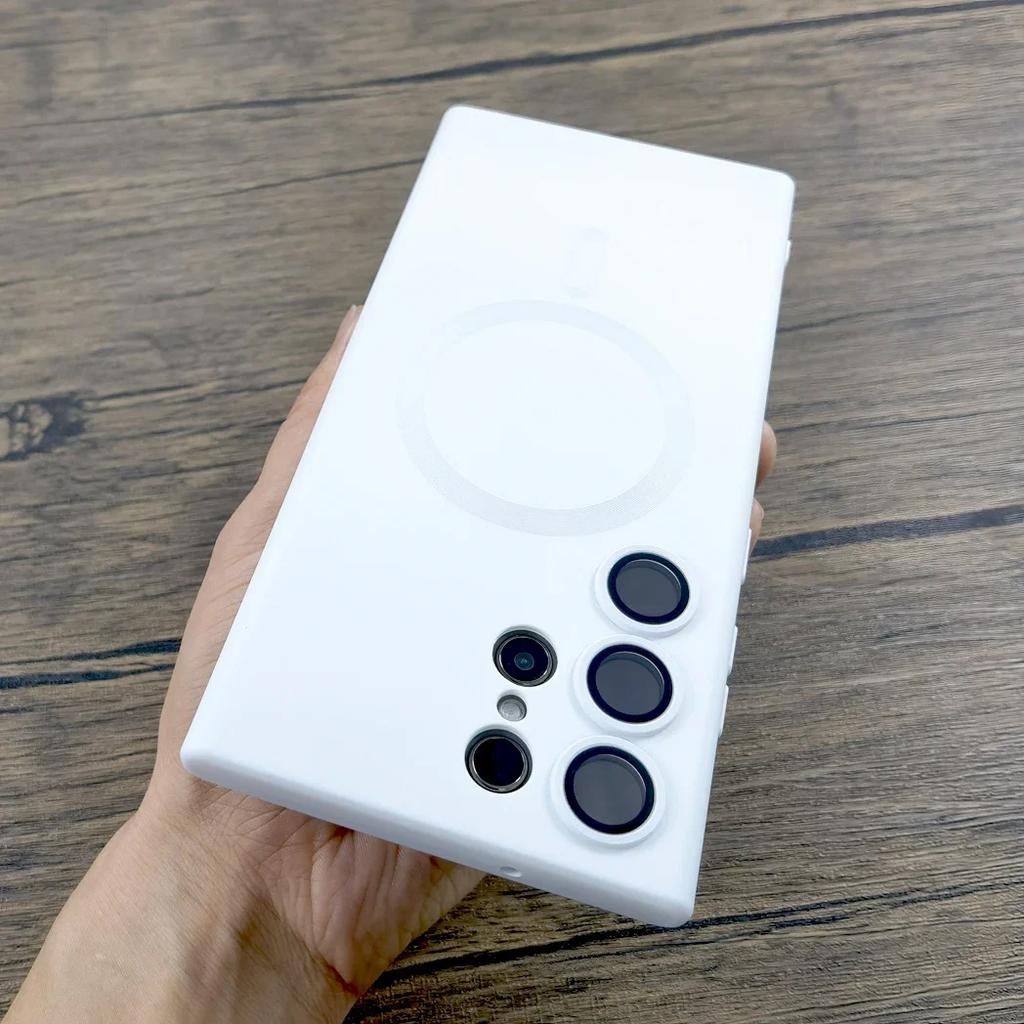 Luxuriöse magnetische weiche TPU-Hülle für Samsung Galaxy S25 S24 S23 S22 S21 S20 Ultra Plus FE Note 20 S25Ultra Für Magsafe Ladeabdeckung