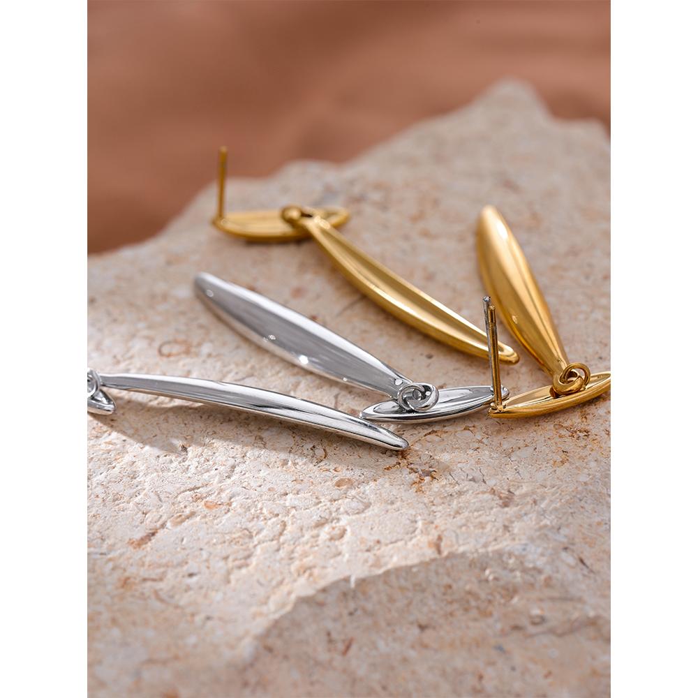 Eetit Отличительные длинные геометрические серьги-подвески из нержавеющей стали — фото 8