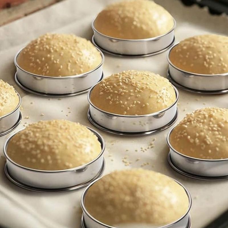 Stainless Steel Tarts Rings Double Edges Design, Safe Stable Baking Tool for Cakes and Dessert