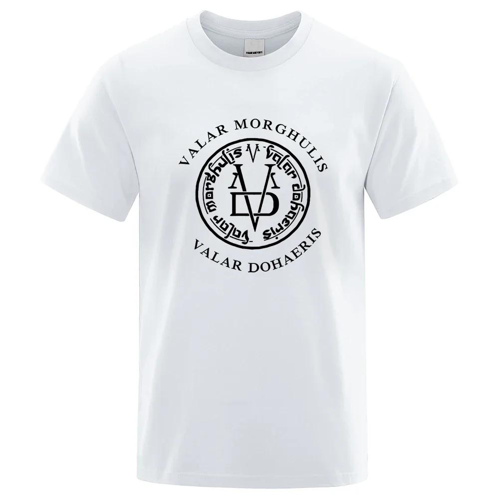 Valar Morghulis & Valar Dohaeris Men's and Women's T-Shirt Casual Hip-Hop Shirt Short Sleeve Oversized Casual Harajuku Tops