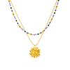 316L Stainless Steel Colored Glass Beads Exquisite Sunflower Pendant Necklace Women Novel Chic Clavicle Chain Jewelry
