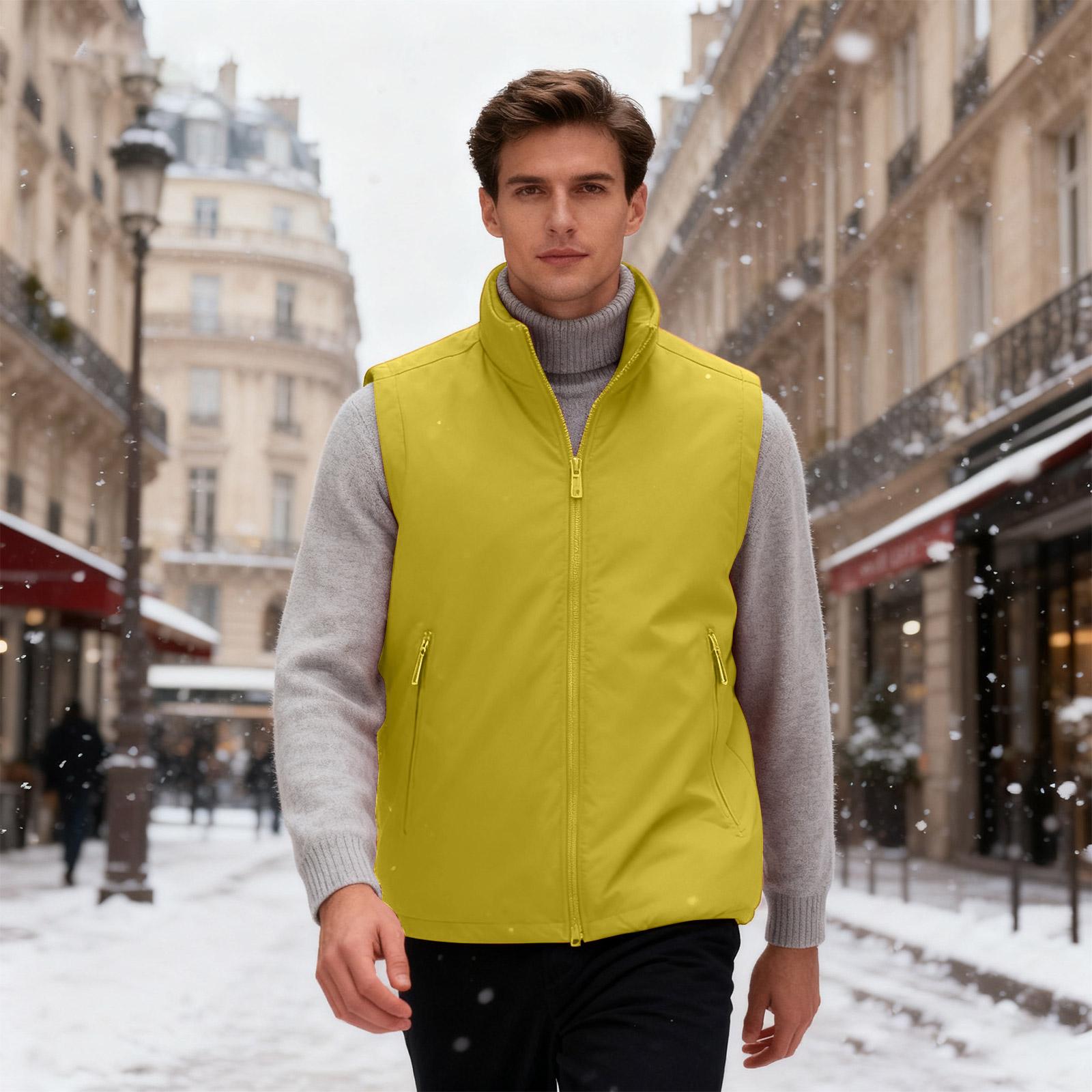 

Men s Warm, , And Plush Outdoor Three-dimensional Vest Versatile Top Jacket XL жёлтый