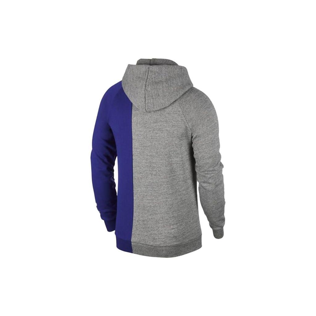 Jordan Logo Kontrast Kordelzug Lässiger Strick Hoodie Herren Tops Grau BQ0188-091