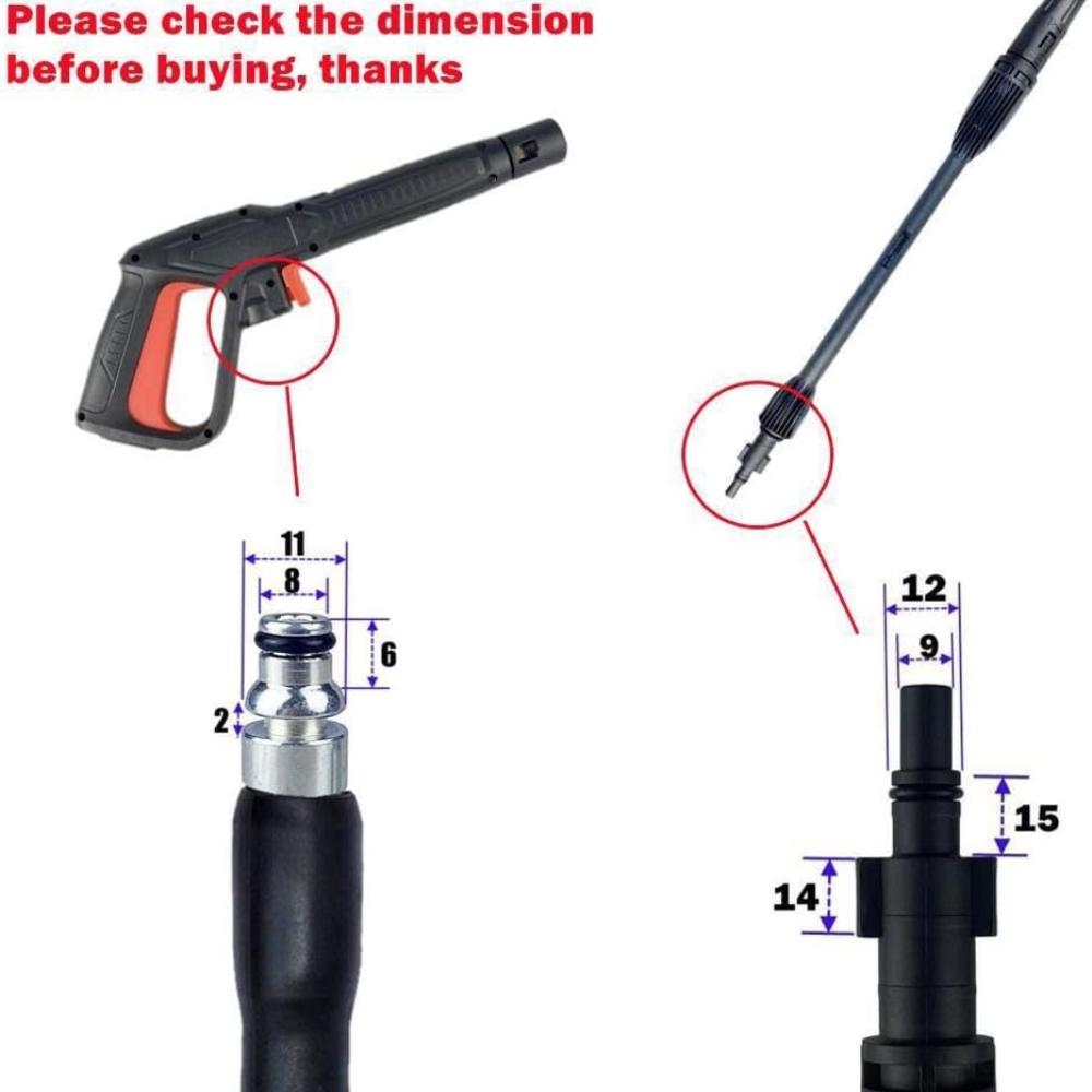 High Pressure Cleaner, 16 MPa High Pressure Cleaner Clip-on Spray Water Jet Fit for Bosch AQT Black & Decker