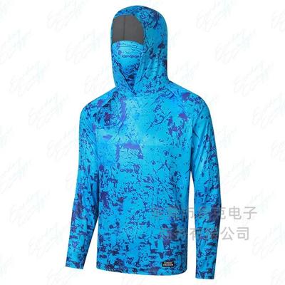Fischeranzug Herren Sommer Mit Kapuze Mit Maske Sonnenschutzkleidung Atmungsaktiv Outdoor Luya Angeln Langarm Oberteil Schnell Trocknend