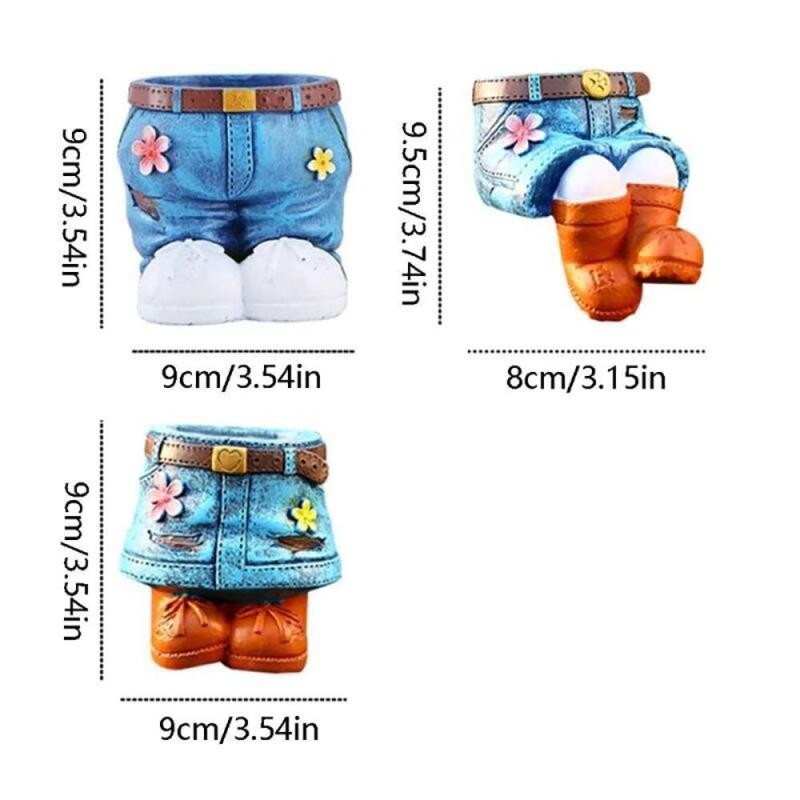 Denim Pants Flower Pot Resin Planter Pot Plant Containers Plant Holder Decor Home Ornament