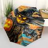 1pc Halloween Pumpkin Scarecrow Automatic Folding Umbrella, Lightweight Retractable Compact Travel Umbrella, 8-Rib Sturdy Frame111