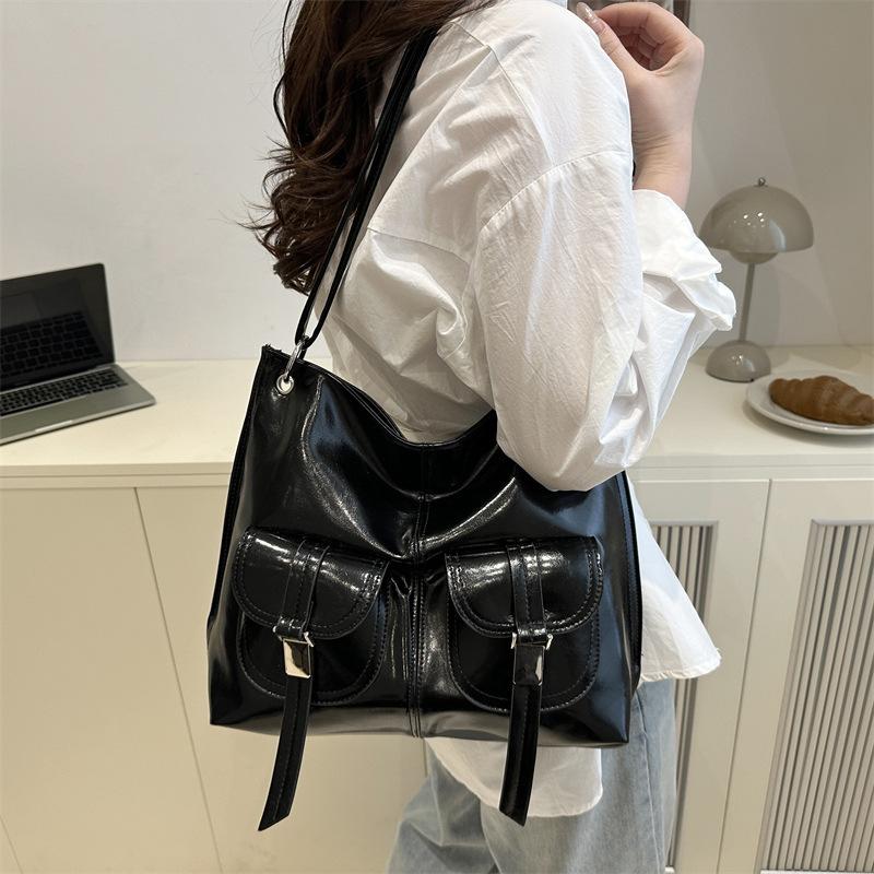 Multi-pocket Fashion Casual Texture Work 2025 Simple Large Capacity Casual Shoulder Tote Armpit Bag Women