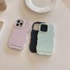 Korean Style Solid Color Polka Dot Wave Shell Compatible with iPhone 16 Pro Max Apple 17 Phone Case 15/14 Two-in-One