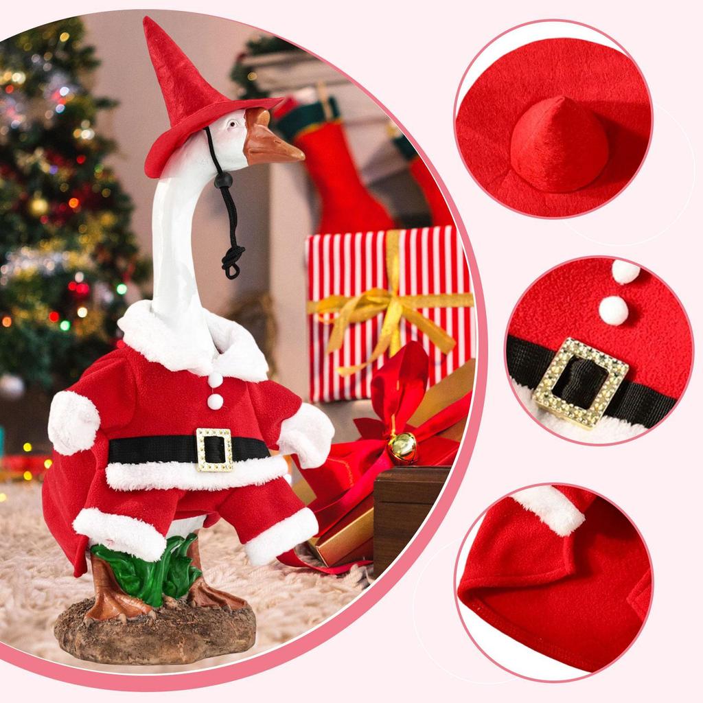 Christmas Porch Goose Outfit Cute Yard Decoration for Lawn Outside Garden