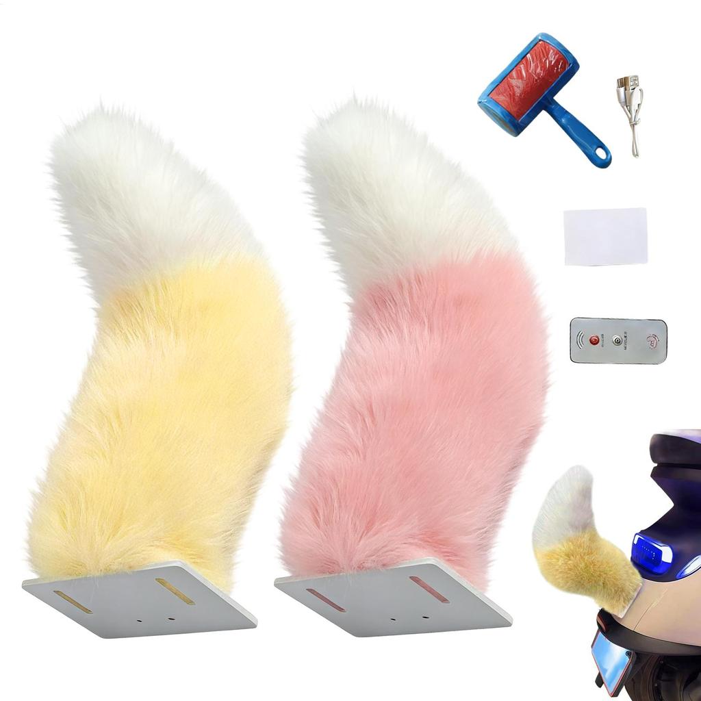 Motorcycle rear Fox tail Decor Funny Removable Remote-controlled electric tail Decoration for Motorbike Animal Tail ornamental