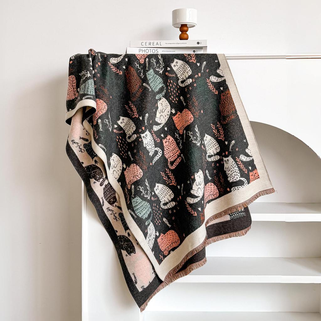 Luxury Women Colorful Bee Animals Pattern Shawl Pashmina Keep Warm Autumn Winter Scarf For Mujer Femme Stylish Accessory Bufanda