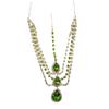 Hot Sale Emerald Water Drop Pendant Forehead Lace Women Elegant Fashion Multi-Layer Drill Head Chain Hair Accessories