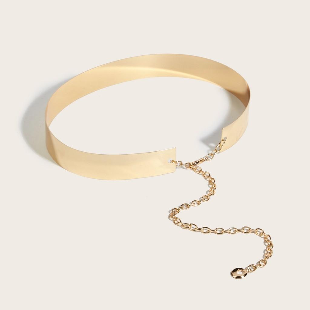 Gold Metal Belt With Lobster Clasp Extended Chain For Daily Fashion Accessory