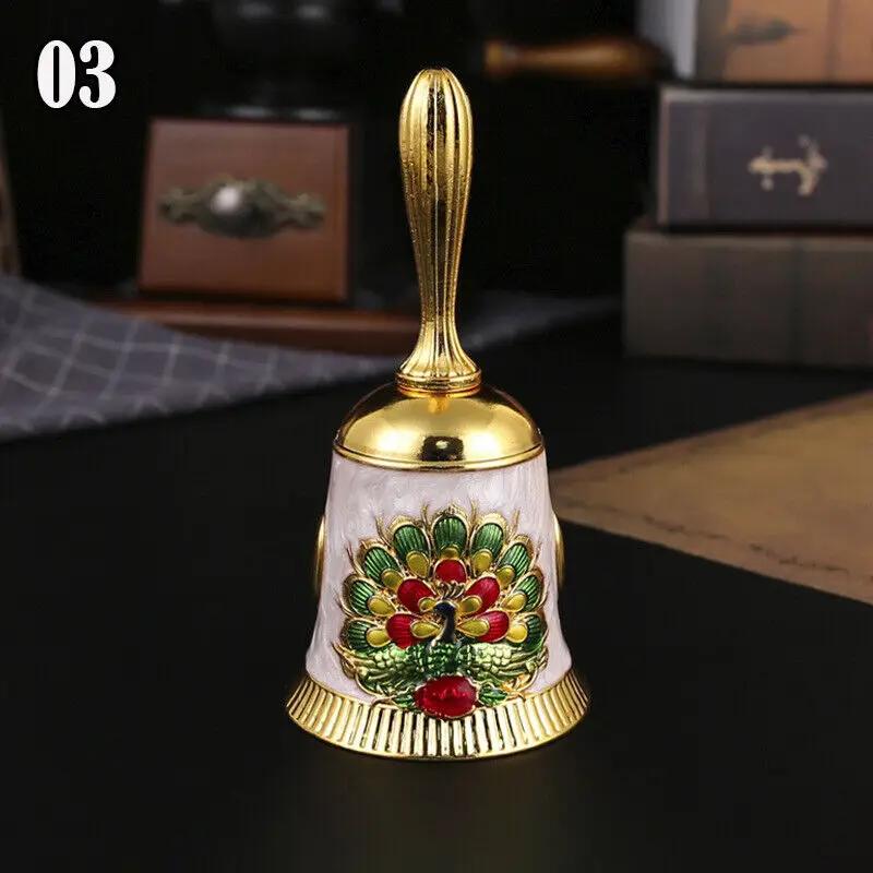 Hand Call Bell Retro Metal Dinner Hand Cranked Bell Altar Wicca Divination Pagan Wedding School Decor Christmas Tree Ornaments