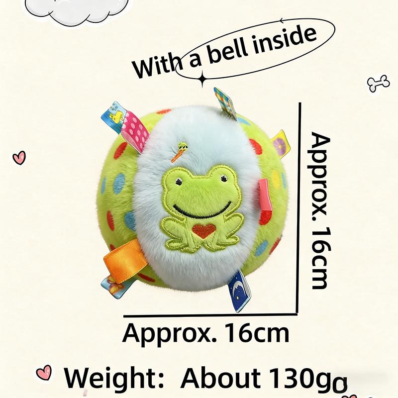 Pet soccer bell dog toy ball for dogs to entertain themselves, relieve boredom, chew, with plush leather ball pet toy