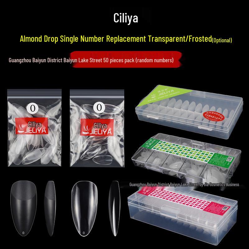

Jieliya 50-Piece Water Drop Nail Tips Refill - Seamless, Non-Grinding Manicure Patches
