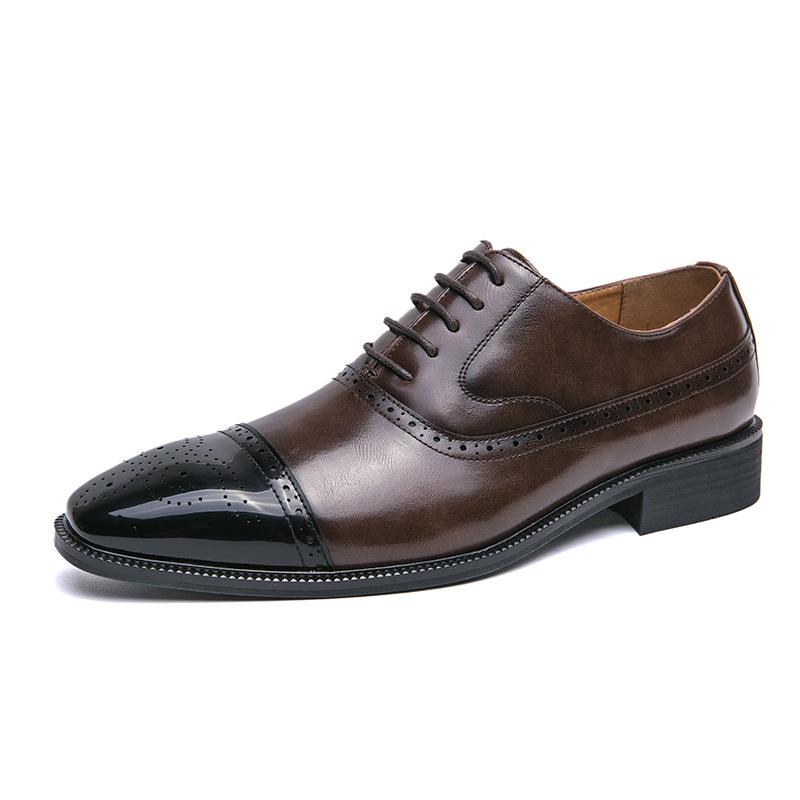 Dress three-headed Brock leather shoes four-season breathable casual young people with uniform small leather shoes